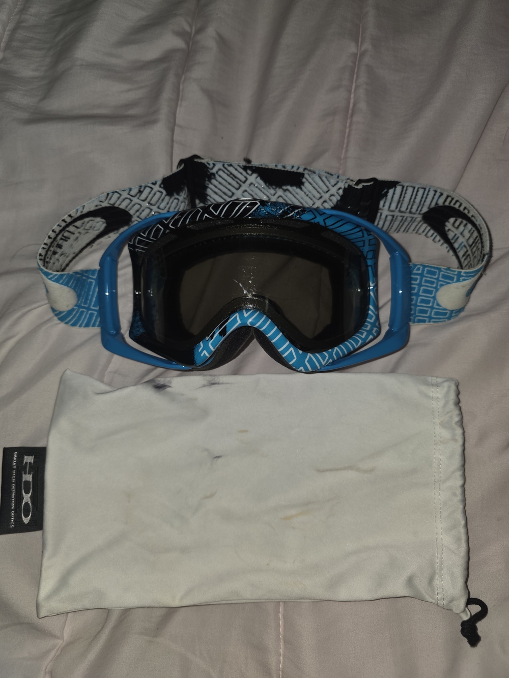 Oakley Blue Goggles with Patterned Strap